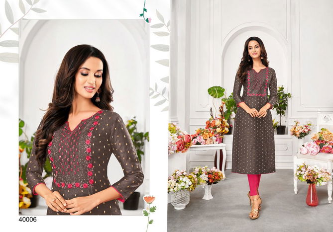 Kapil Trendz Amory 6 New Exclusive Wear Silk Designer Fancy Kurtis Collection